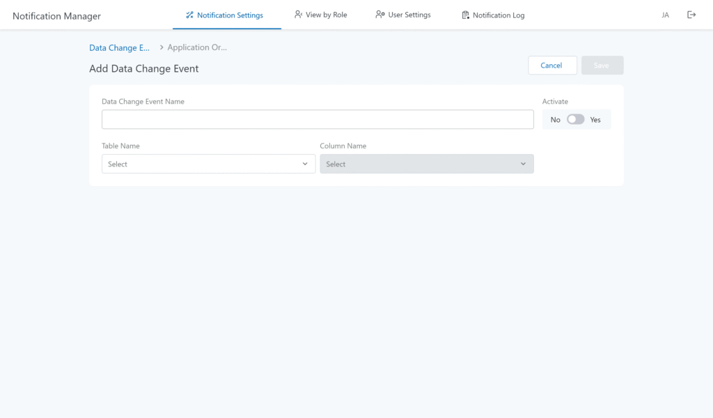 NM-Admin – Add Data Change Event 2
